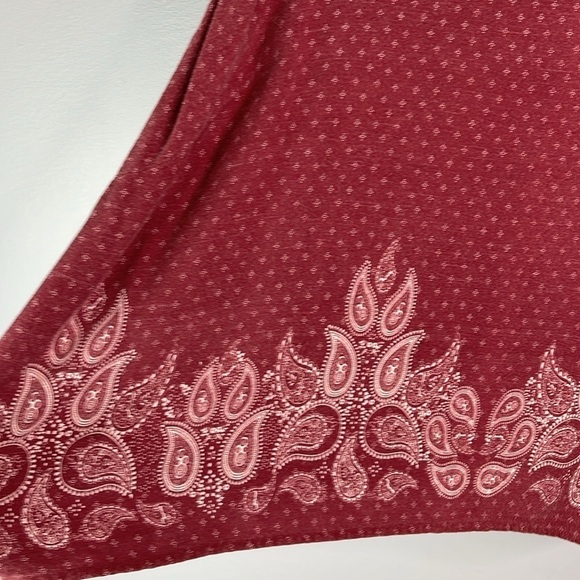 HARLOW Paisley Print Flowy Cami Tank Top Burgundy Adjustable Beachy Boho Size XL - Picture 5 of 11